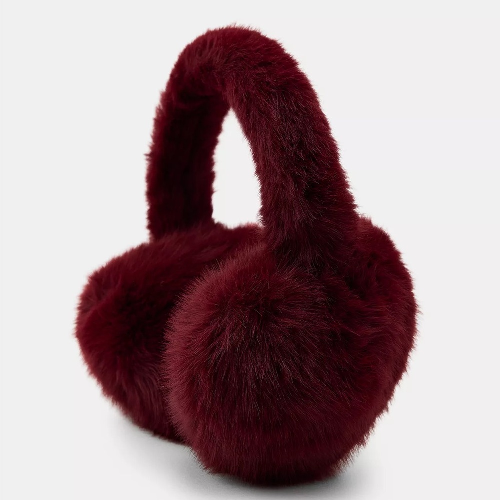 ZARA HEART FAUX FUR EAR MUFFS NWT